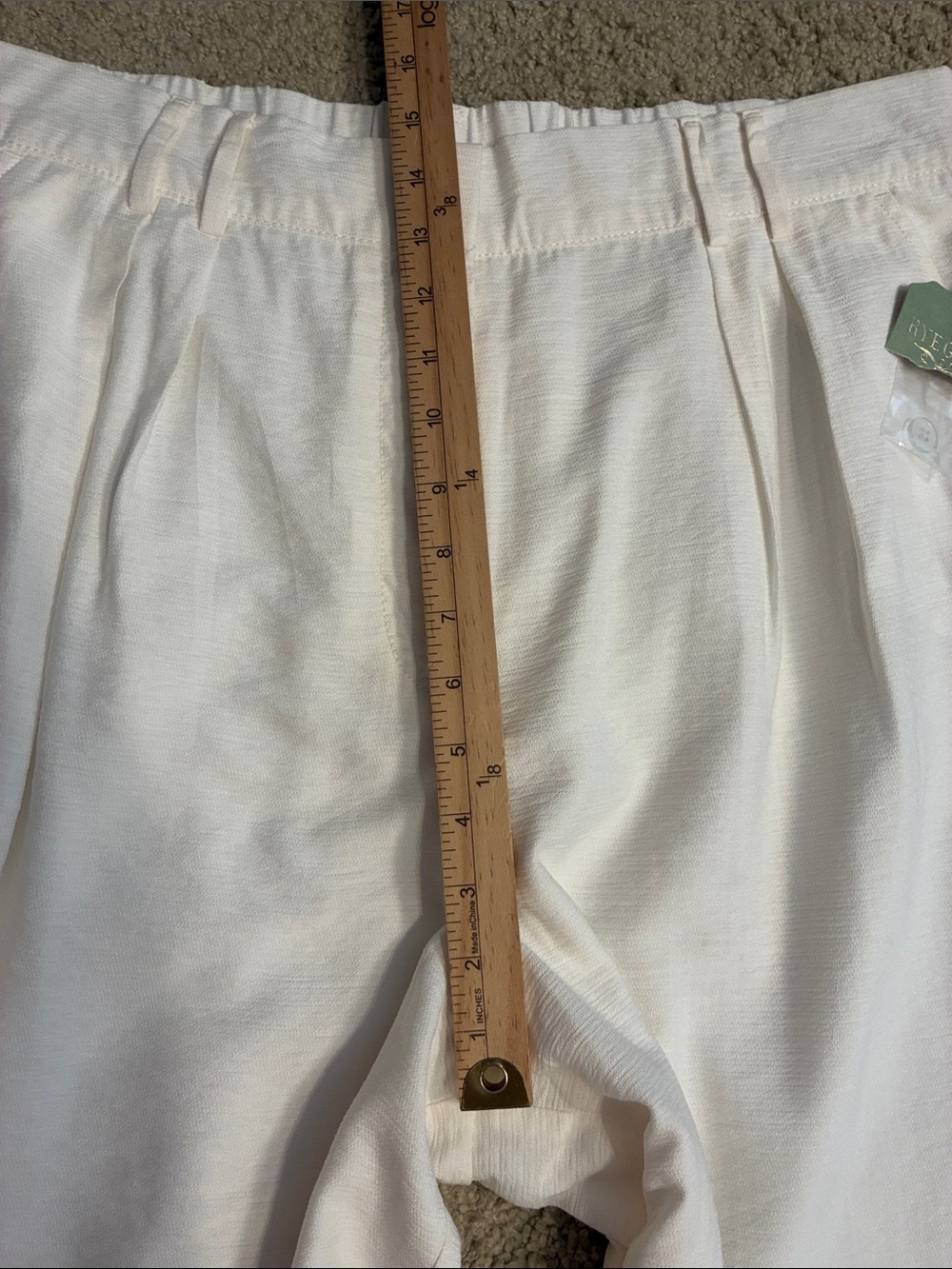 New with Flaw Ryegrass Wide Leg High Rise Cropped Pants Cream Size XL - Picture 5 of 7